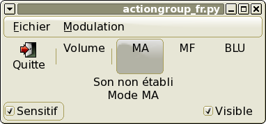 Exemple avec ActionGroup