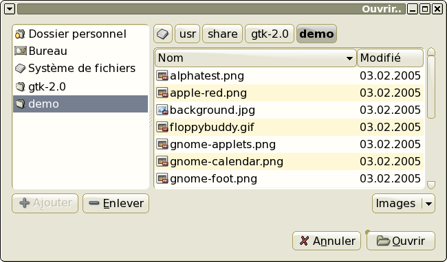 Exemple de slecteur de fichiers.
